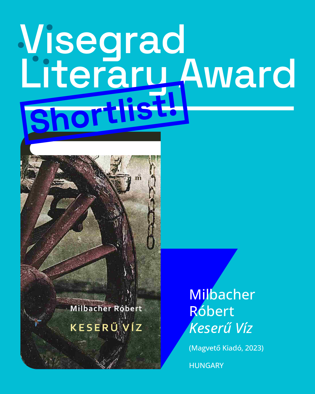 Visegrad Literary Award –  “Keserű Víz”, (Magvető Kiadó, 2023)